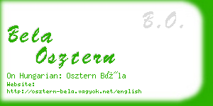 bela osztern business card